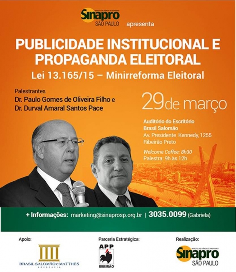 Sinapro e APP Ribeirão promovem palestra sobre Publicidade Institucional e Propaganda Eleitoral