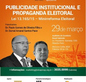 Sinapro e APP Ribeirão promovem palestra sobre Publicidade Institucional e Propaganda Eleitoral